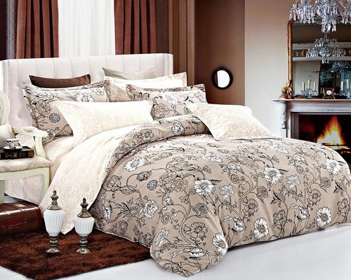 Queen size brown floral - queen, print
