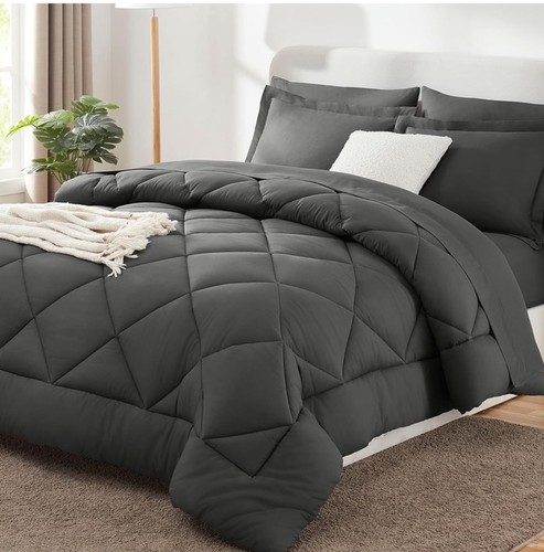 Queen comforter set - set, grey