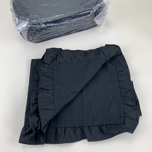 Black ruffled solid pattern - ruffled,